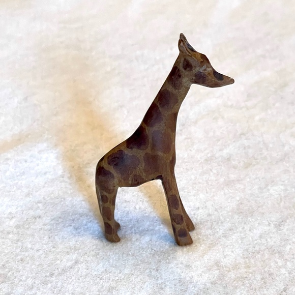 Wooden Carved Giraffe - Approximately 4” Tall - Picture 3 of 5